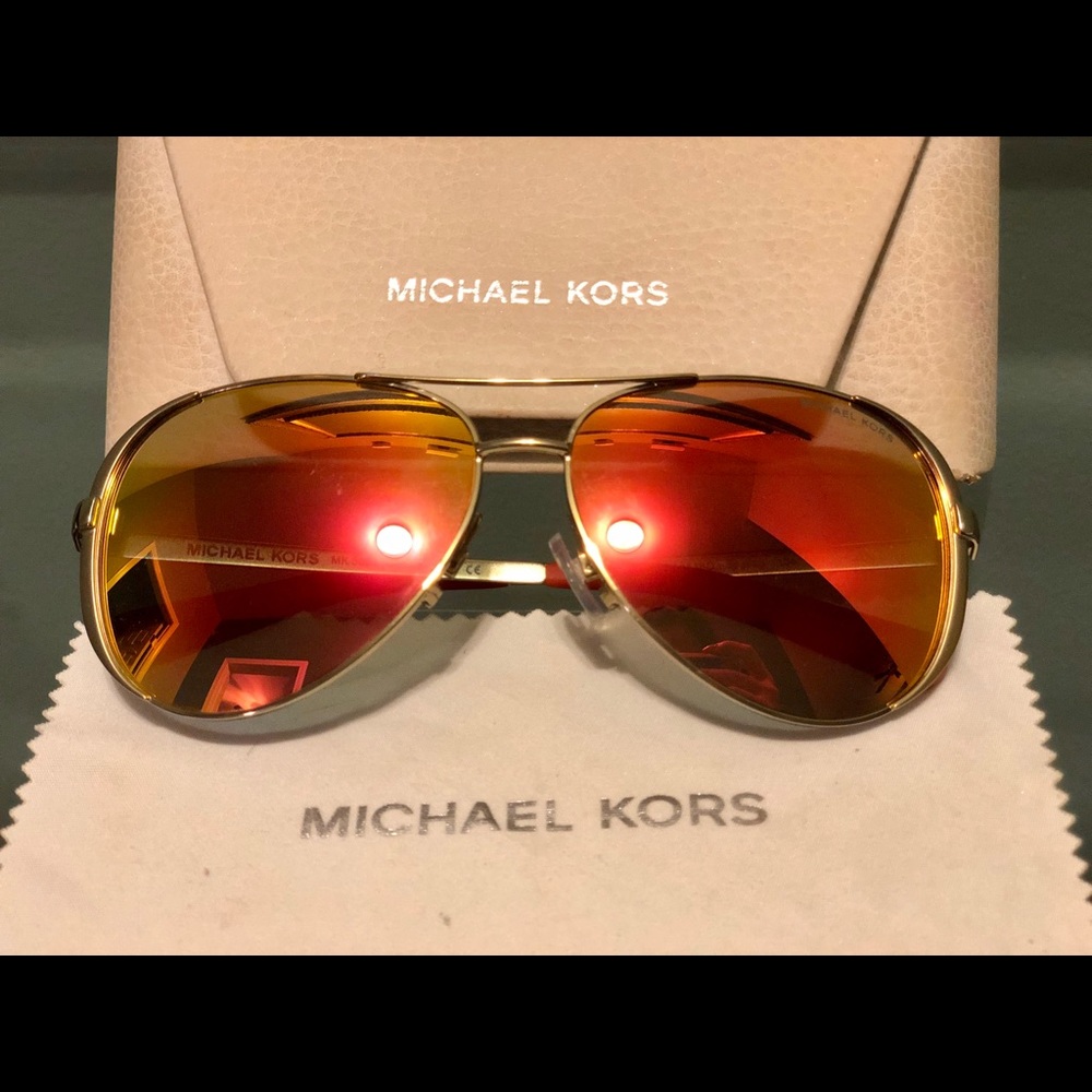 Beautiful solar red reflective MichaelKors glasses
